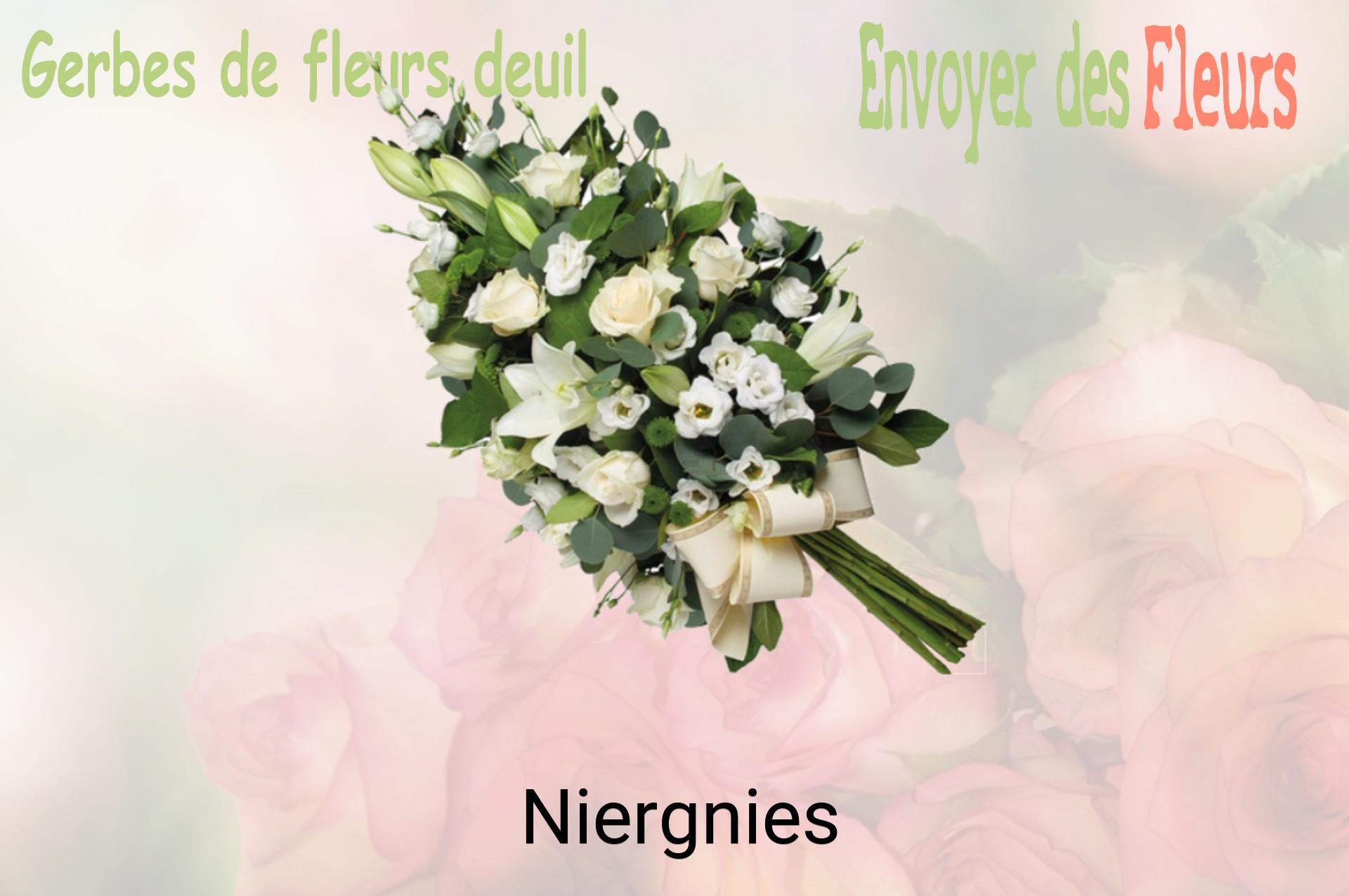 Gerbe de fleurs de deuil livrée à Niergnies